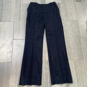 GAP Factory Wool Blend Wide Leg Mid-Rise Pants Trousers Navy Pinstripe Sz 6